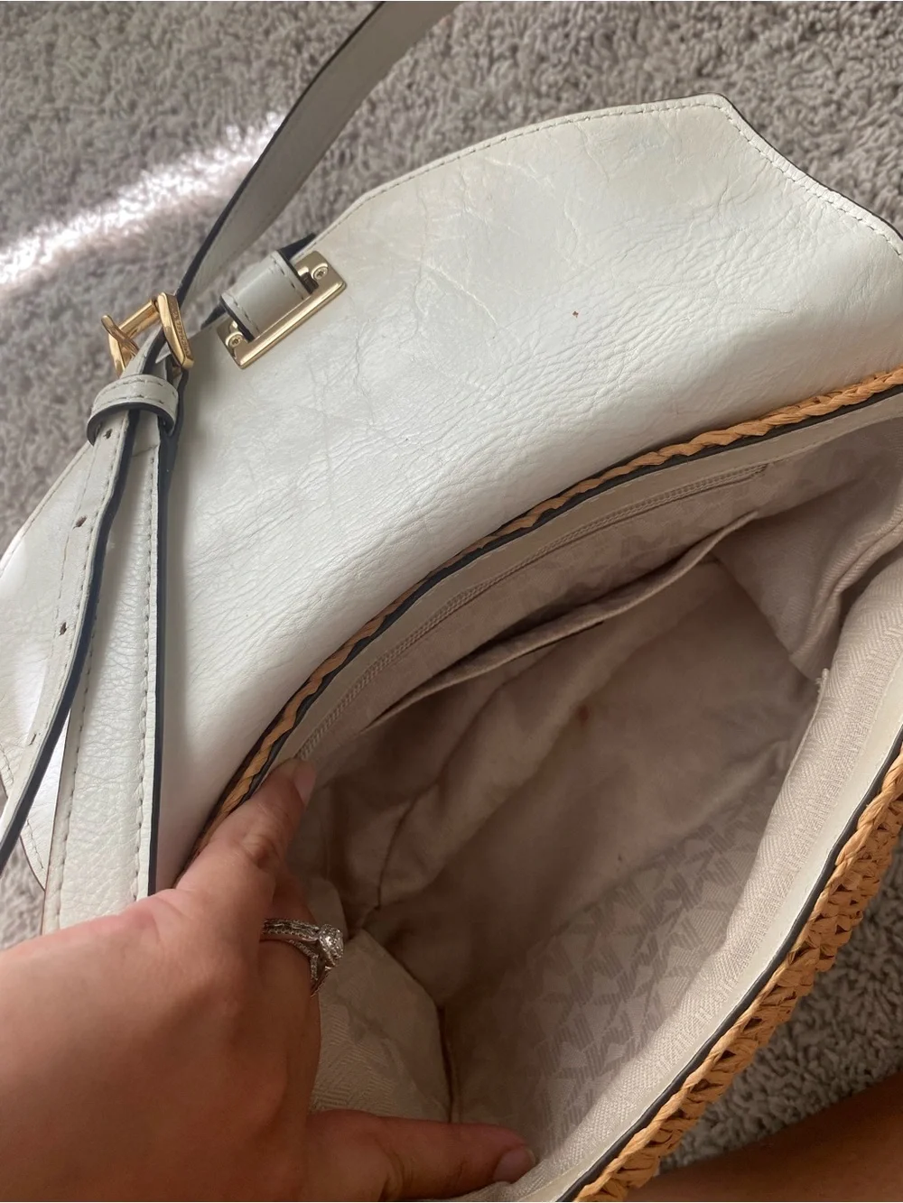 Michael Kors Naomi raffia crossbody bag
